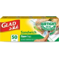 Glad Zipper Sandwich Bags Size 14.4cm x 16.5cm 50pcs