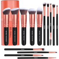 Makeup Brushes Premium Synthetic Foundation Powder Concealers Eye Shadows Makeup 14 Pcs Brush Set, Rose Golden, 1 Count